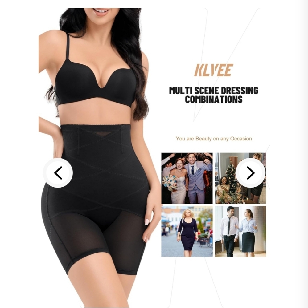 KLVEE Shapewear for Women Tummy Control, High Waisted Body Shaper Shorts  size M - Picture 6 of 8